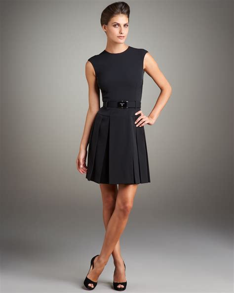 prada black.dress|prada pleated dress.